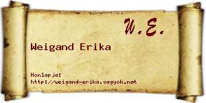 Weigand Erika névjegykártya